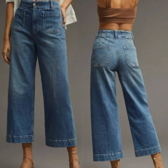 Anthropologie Pilcro The Skipper Wide-Leg Cropped Jeans Petite 25 - Picture 14 of 14